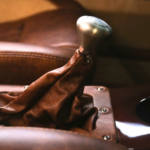 Saloon Whiskey leather centre console with a mesh vent in a 1939 Chevrolet Sedan
